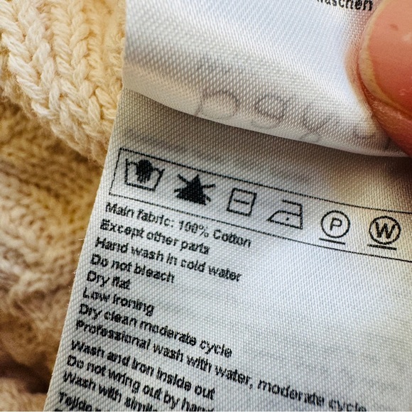 Ba&sh Paris 100% cotton Jensen Cropped knit Sweater in cream NEW - Picture 8 of 10